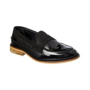 KARL LAGERFELD Suede Penny Loafer, 10, Black